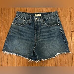 Madewell Women's Size 29 Blue The Mom Jean Shorts Denim Cutoff Festival